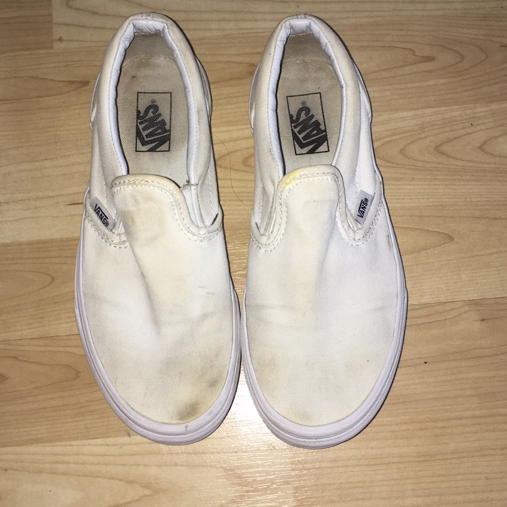 kids white slide on vans!